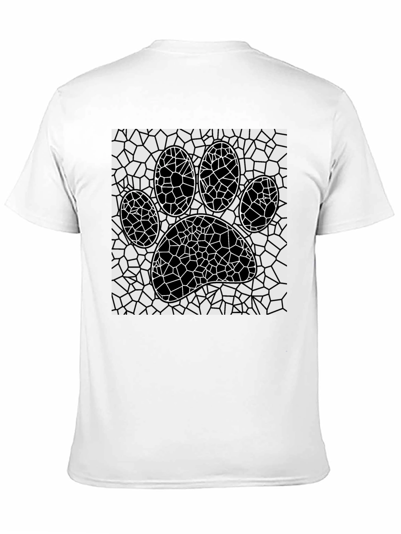 Mosaic Paw Print T-Shirt - Abstract Pet Lover Tee