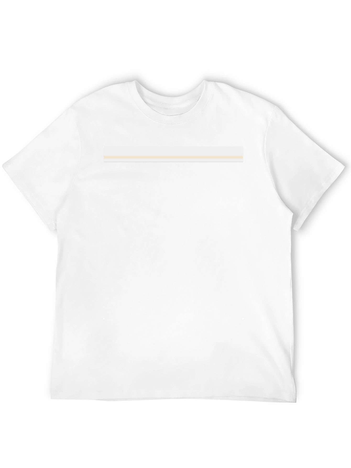 Minimalist Black T-Shirt with Cream Stripe