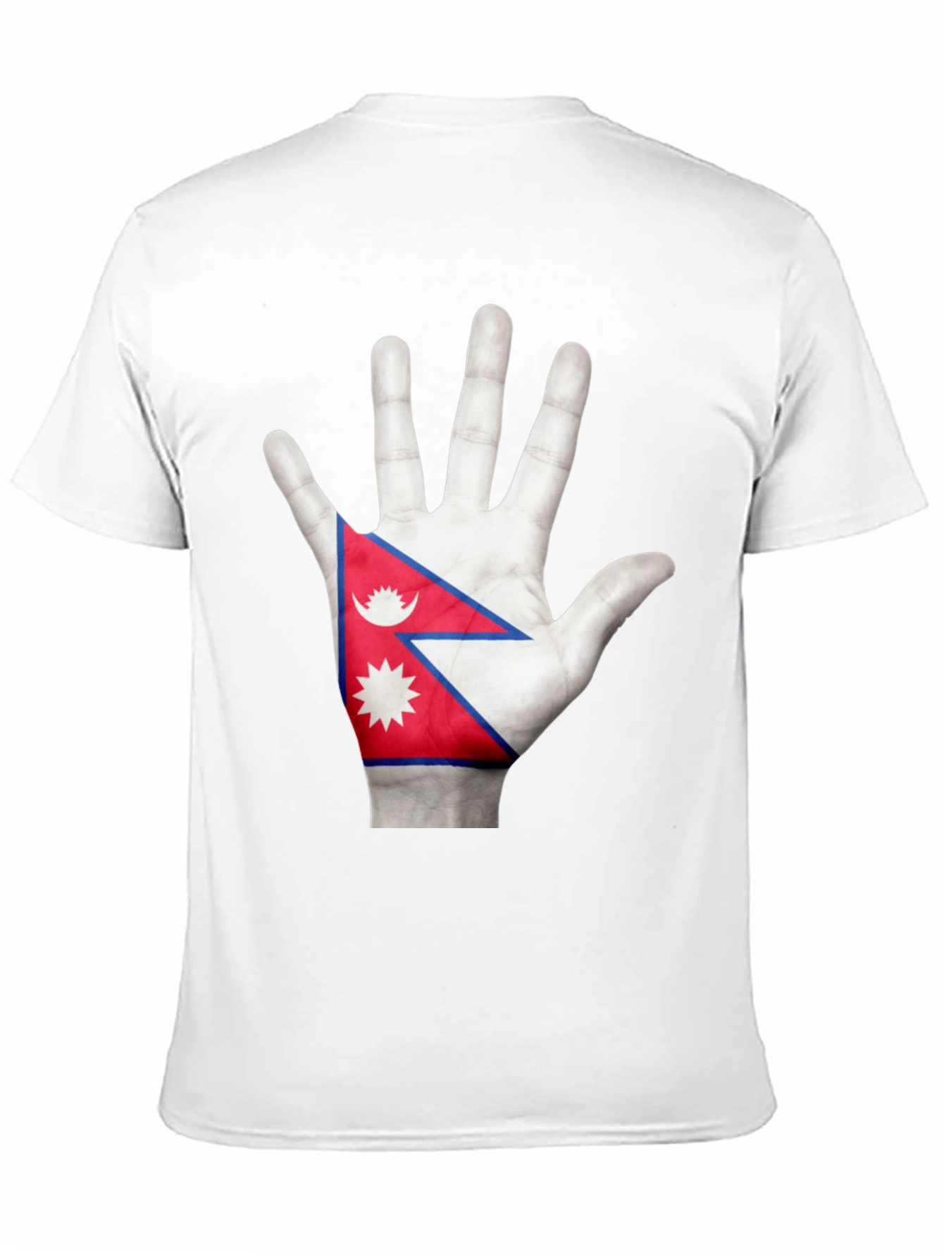 Nepal Flag Hand Print T-Shirt