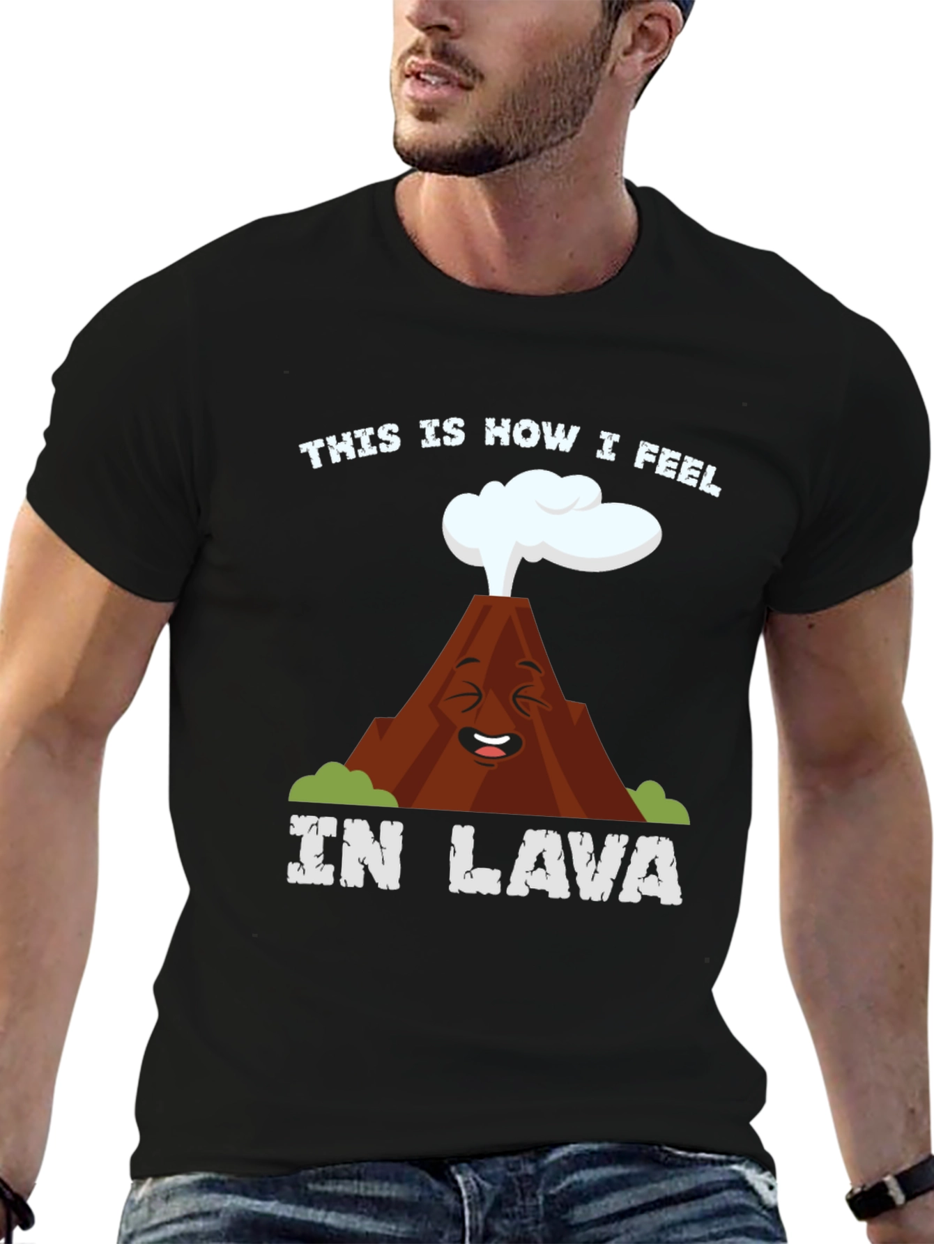 Funny Volcano In Lava Graphic T-Shirt