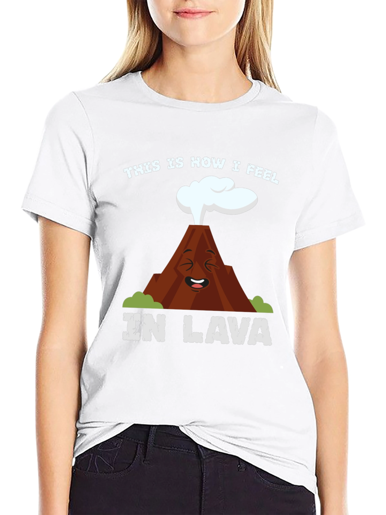 Funny Volcano In Lava Graphic T-Shirt