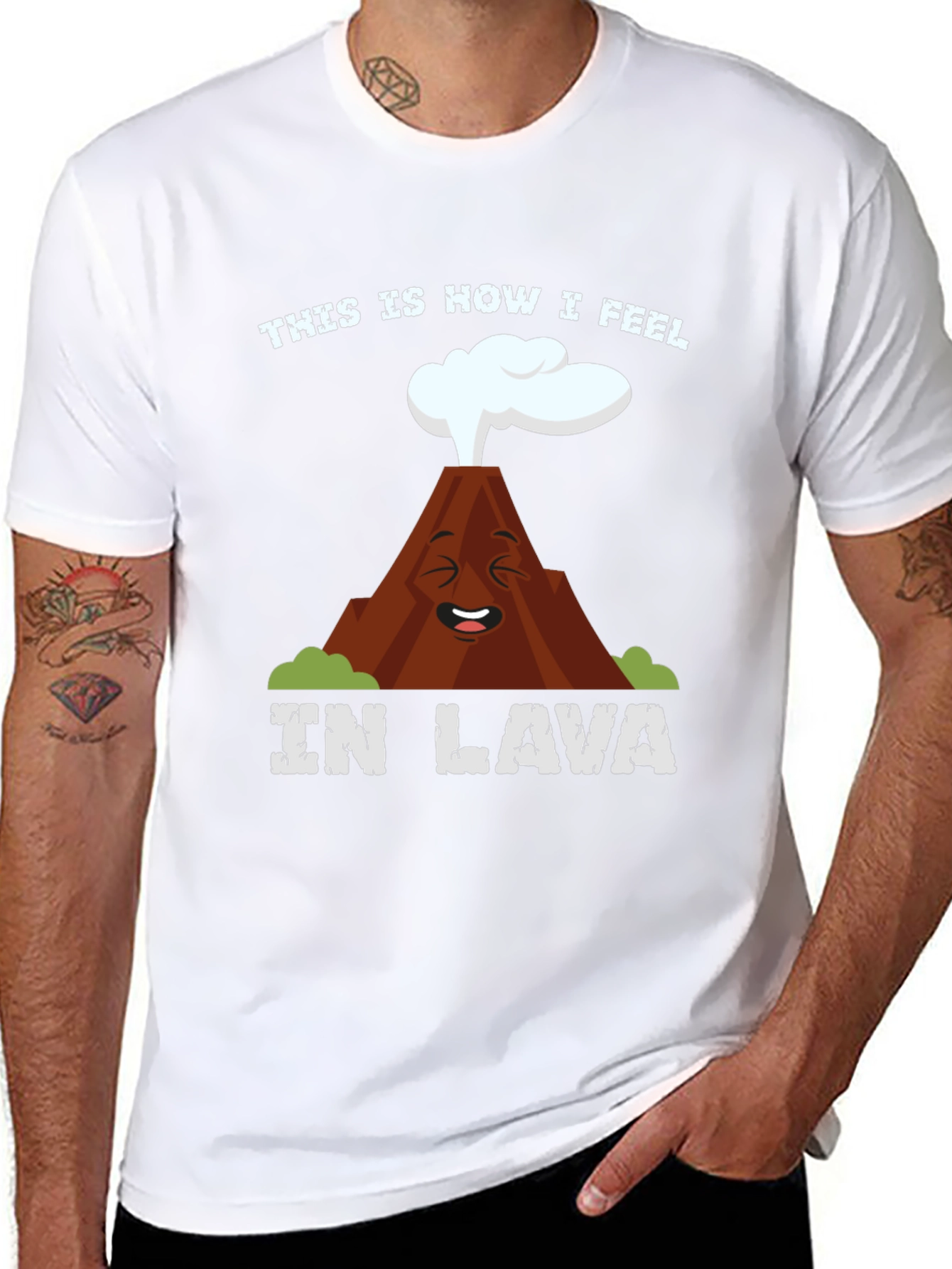 Funny Volcano In Lava Graphic T-Shirt