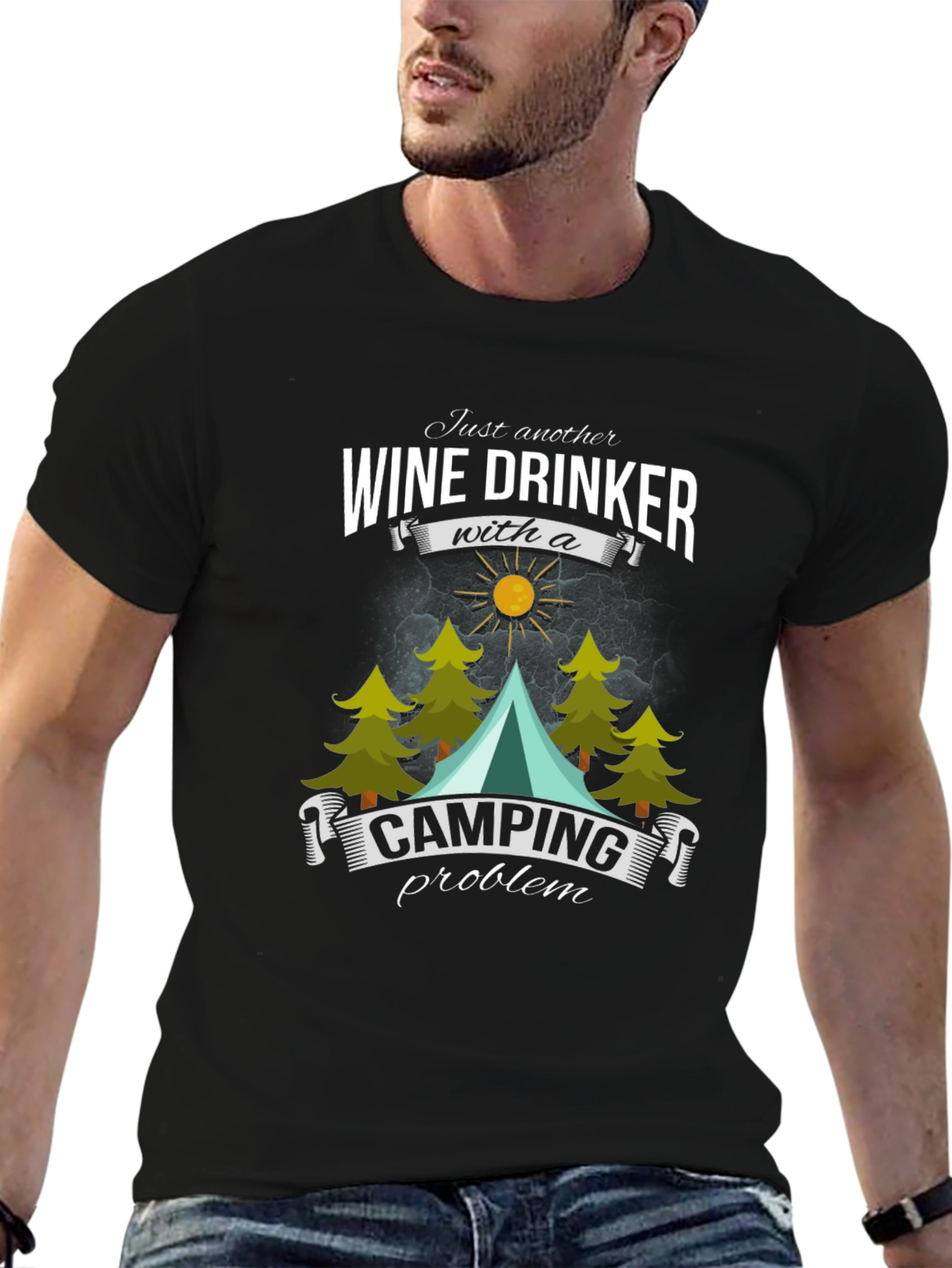 Wine Drinker Camping T-Shirt - Funny Outdoor Apparel