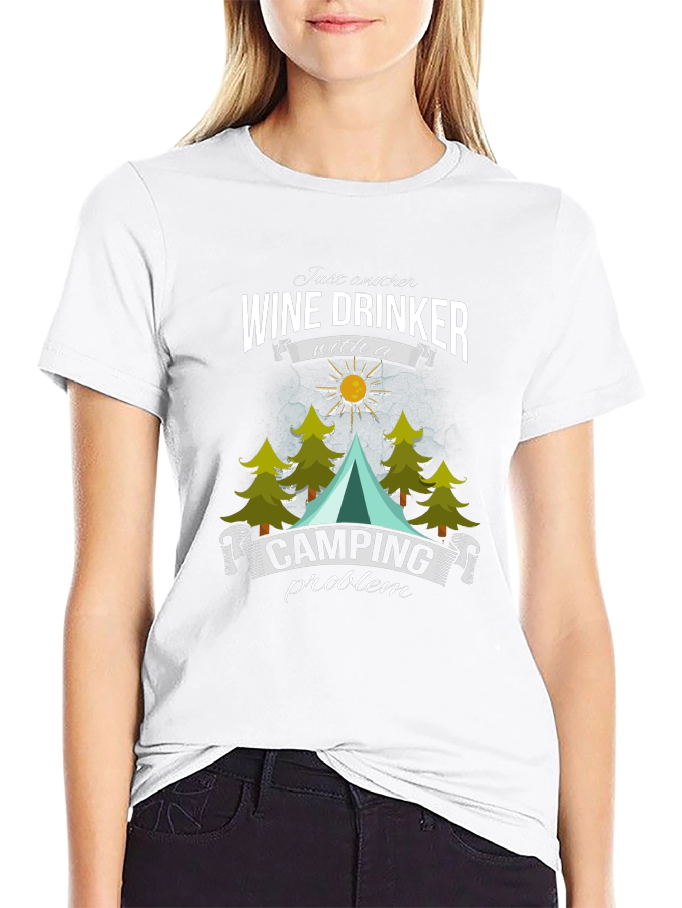 Wine Drinker Camping T-Shirt - Funny Outdoor Apparel