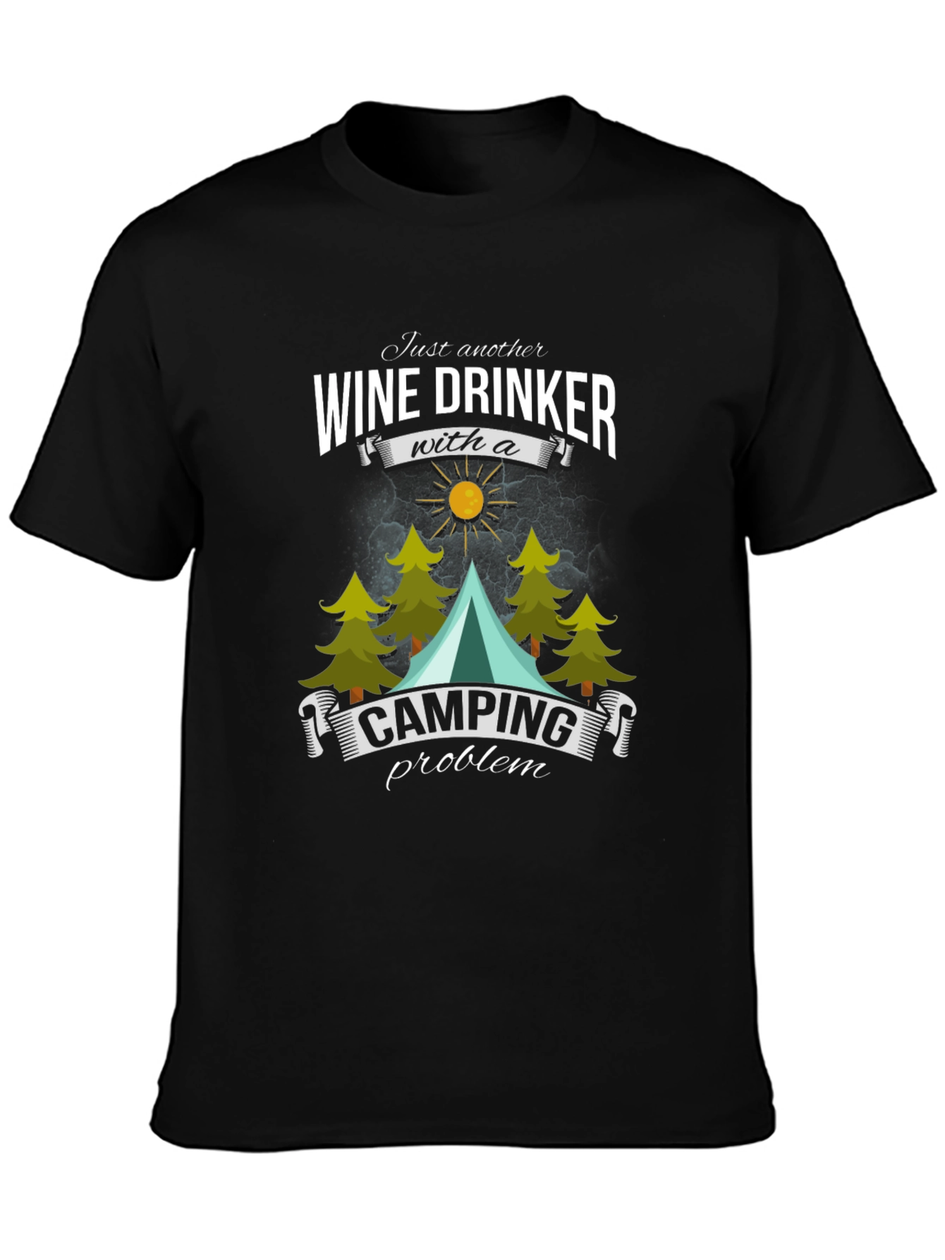 Wine Drinker Camping T-Shirt - Funny Outdoor Apparel