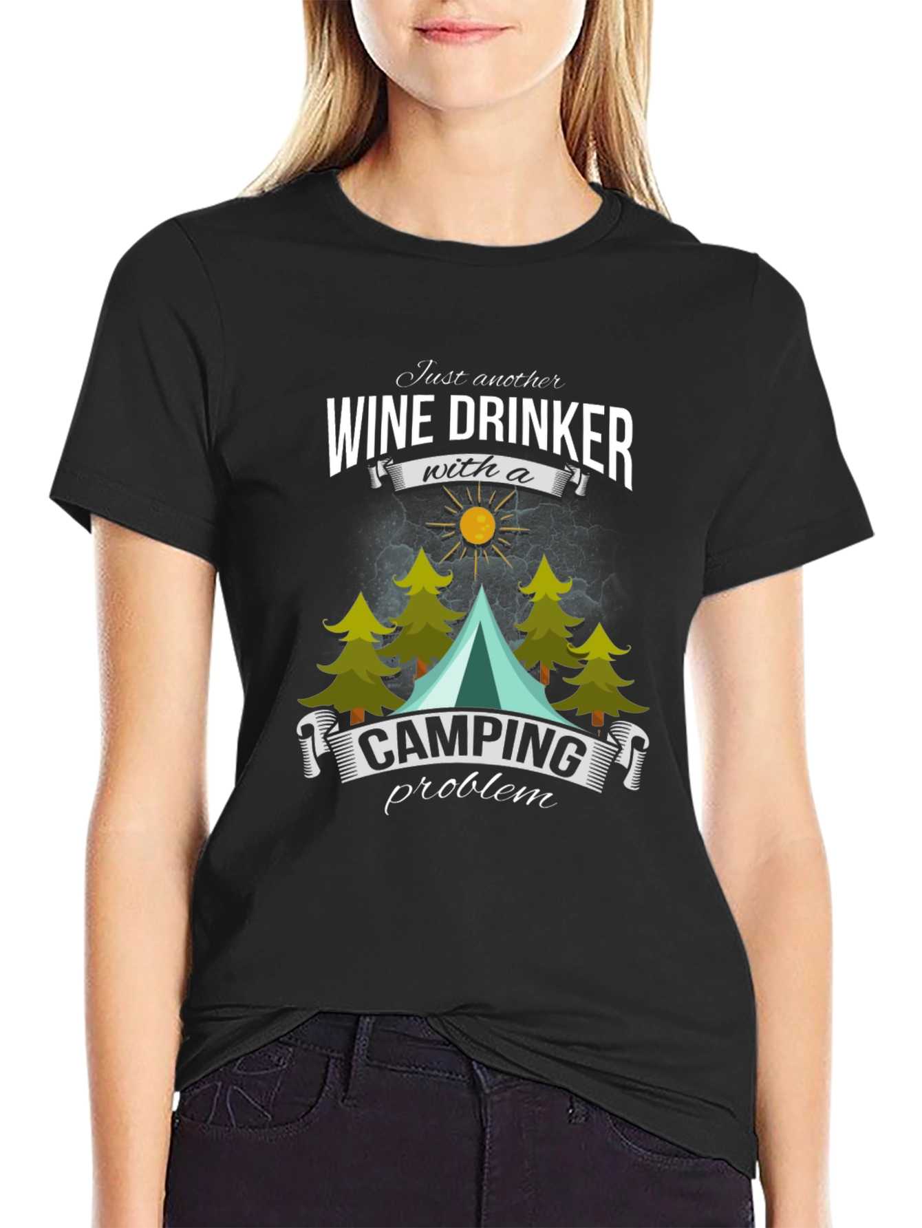 Wine Drinker Camping T-Shirt - Funny Outdoor Apparel