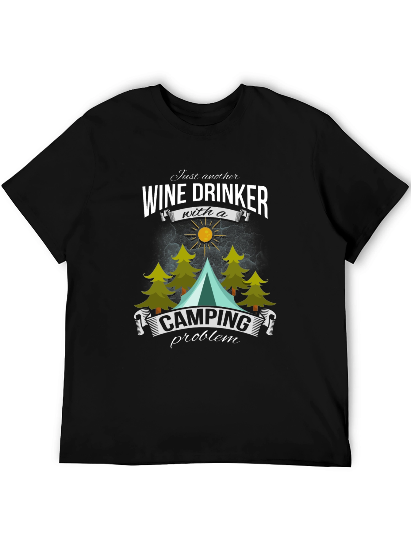 Wine Drinker Camping T-Shirt - Funny Outdoor Apparel