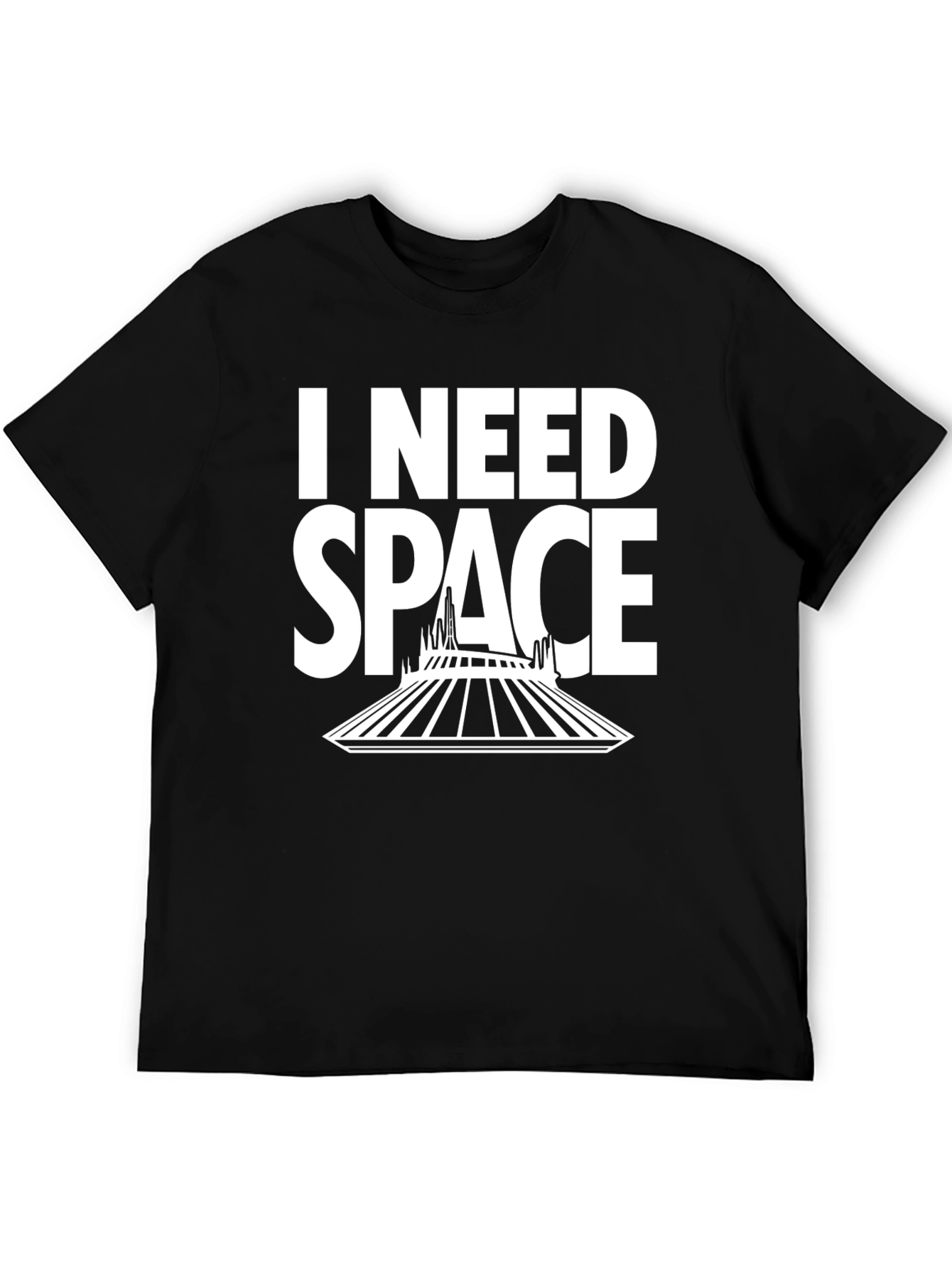 I Need Space T-Shirt - Black Cotton Blend