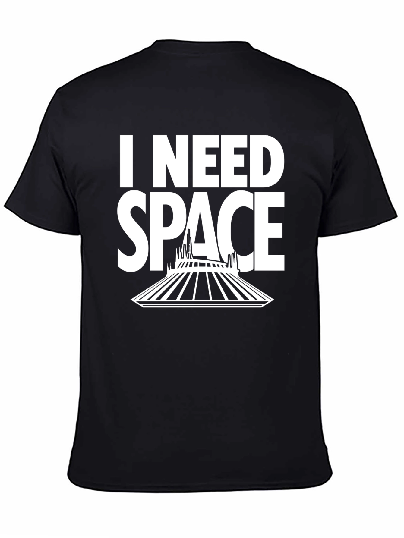 I Need Space T-Shirt - Black Cotton Blend