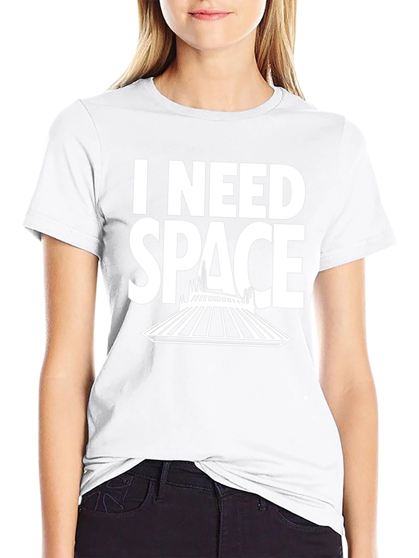 I Need Space T-Shirt - Black Cotton Blend