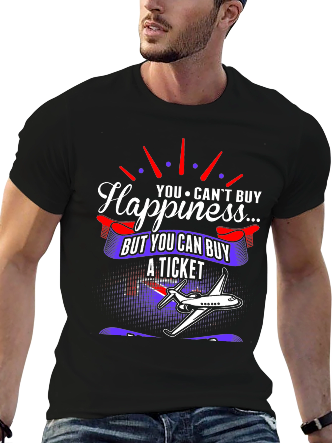 Happiness Ticket Graphic Tee | Plane Lover Shirt