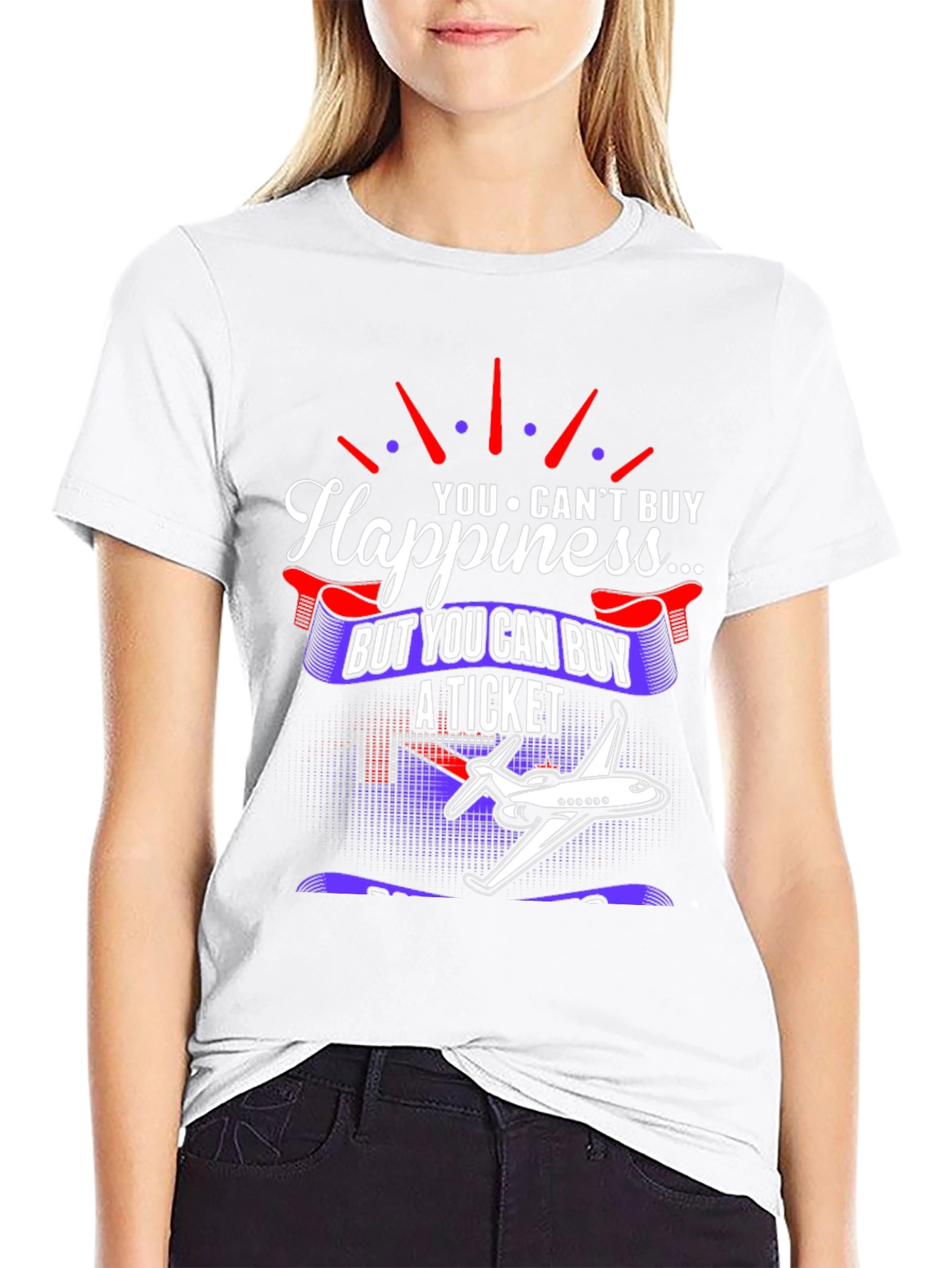 Happiness Ticket Graphic Tee | Plane Lover Shirt