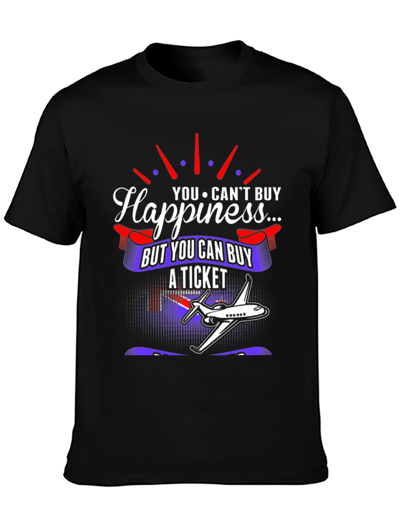 Happiness Ticket Graphic Tee | Plane Lover Shirt