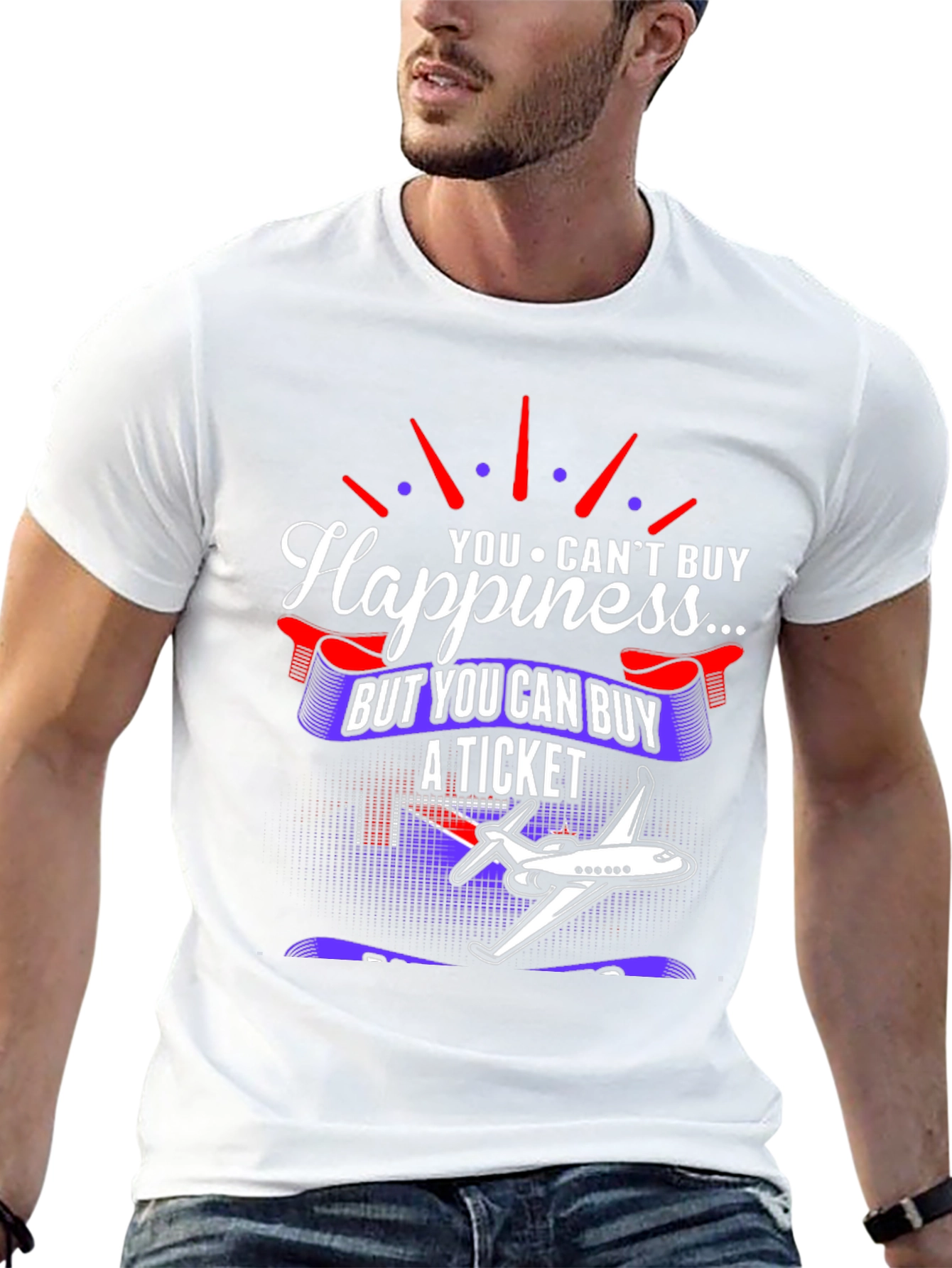 Happiness Ticket Graphic Tee | Plane Lover Shirt