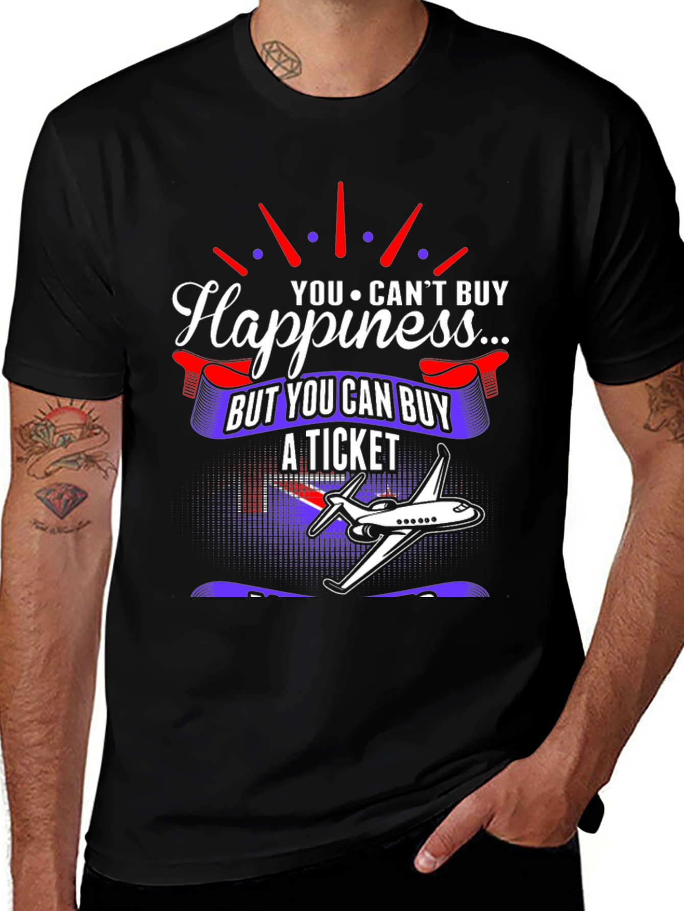 Happiness Ticket Graphic Tee | Plane Lover Shirt