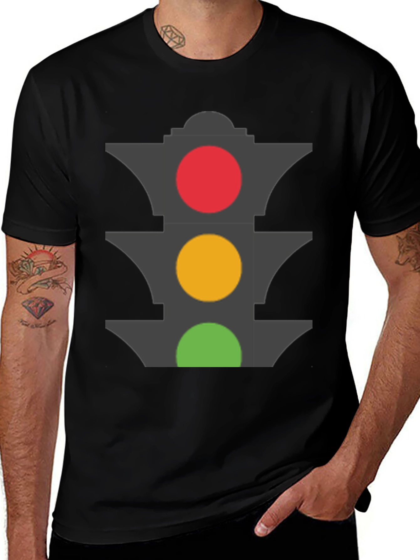 Traffic Light Graphic T-Shirt - Stoplight Tee