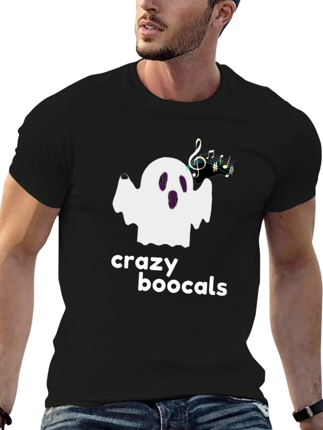 Crazy Boocals Graphic Tee - Halloween Ghost Shirt