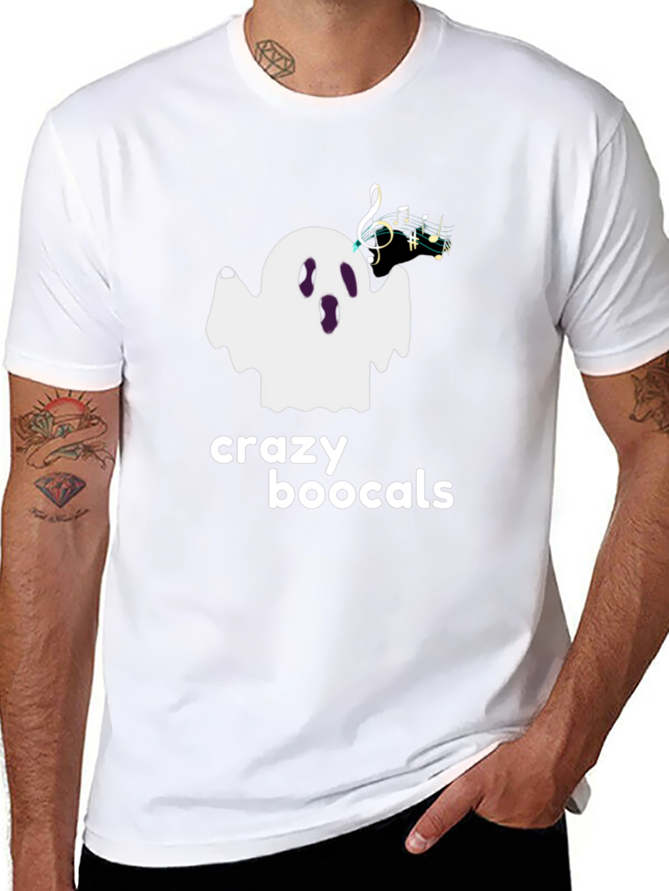 Crazy Boocals Graphic Tee - Halloween Ghost Shirt