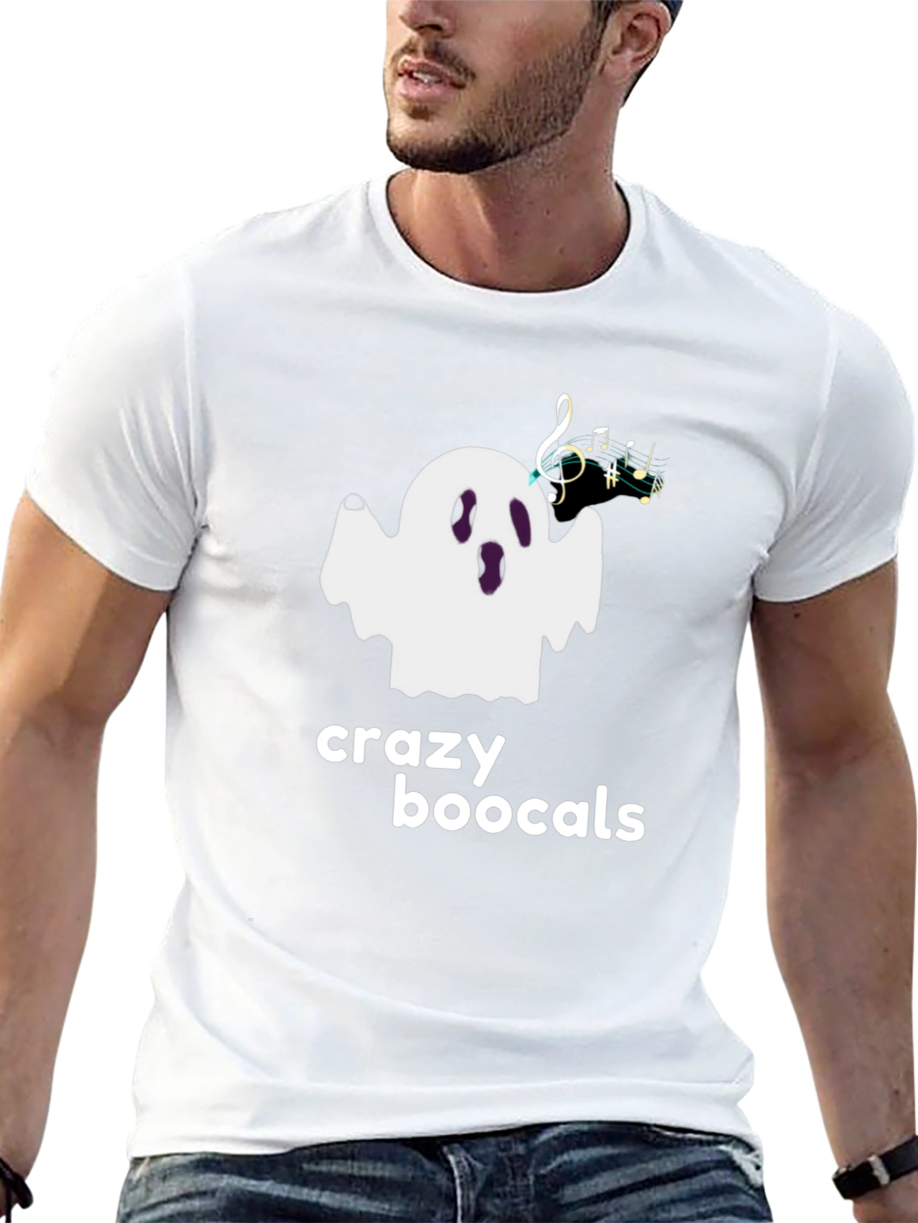 Crazy Boocals Graphic Tee - Halloween Ghost Shirt