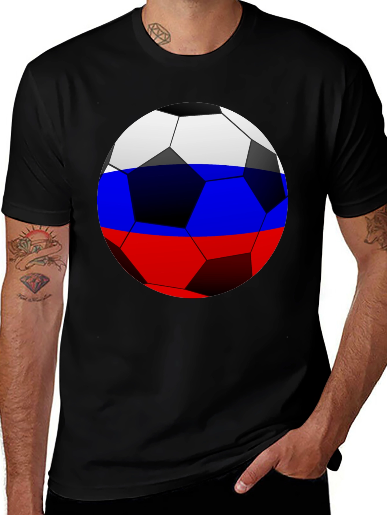 Russia Flag Soccer Ball T-Shirt