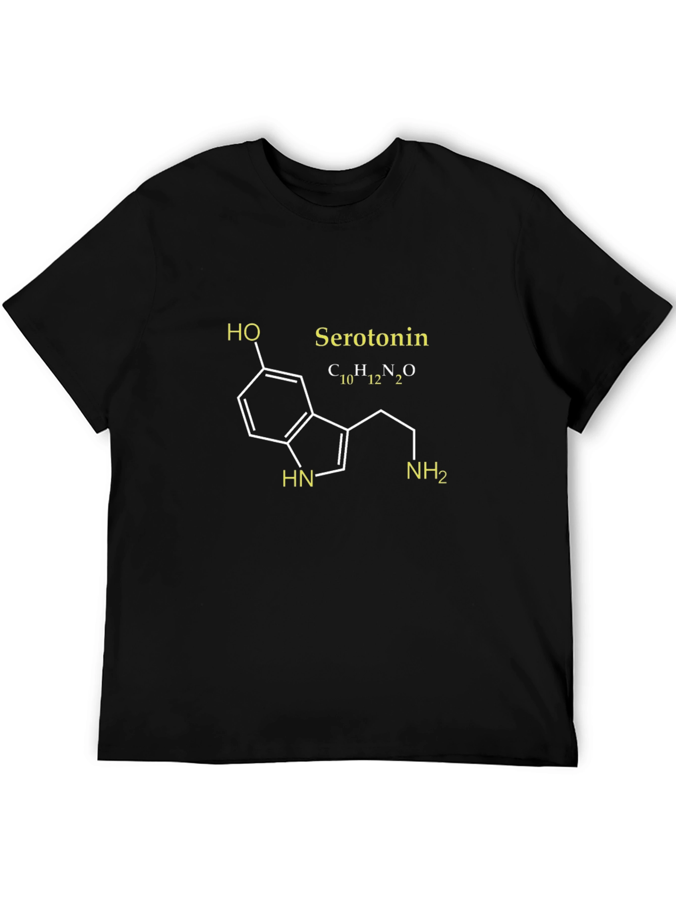 Serotonin Molecule Graphic T-Shirt - Black