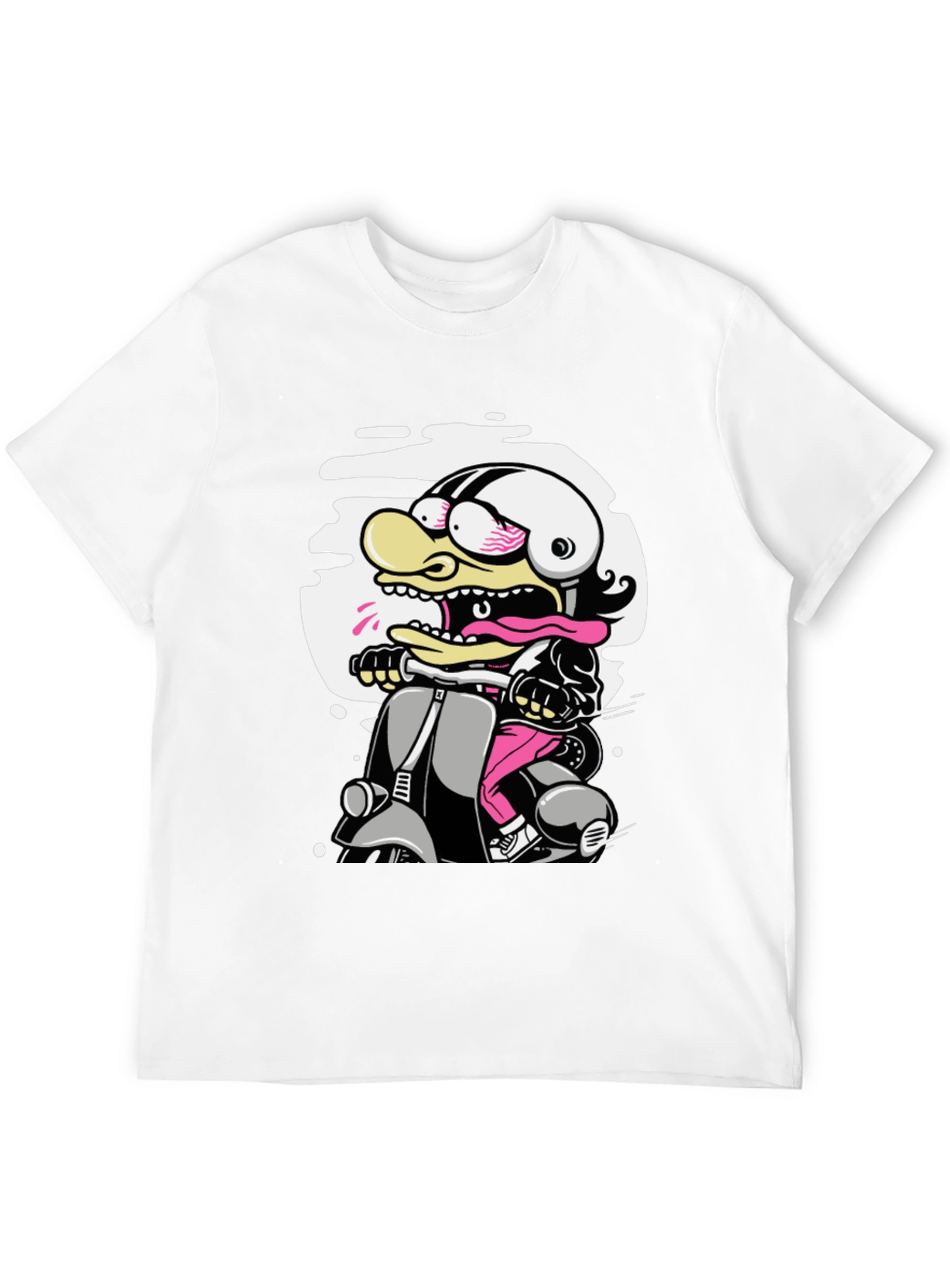 Cartoon Duck on Scooter Graphic Tee