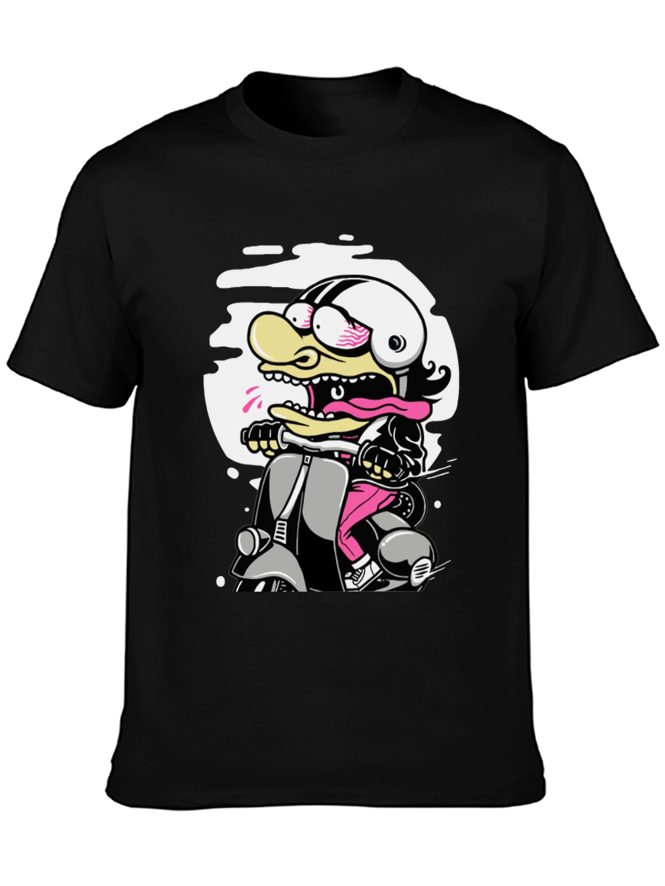 Cartoon Duck on Scooter Graphic Tee