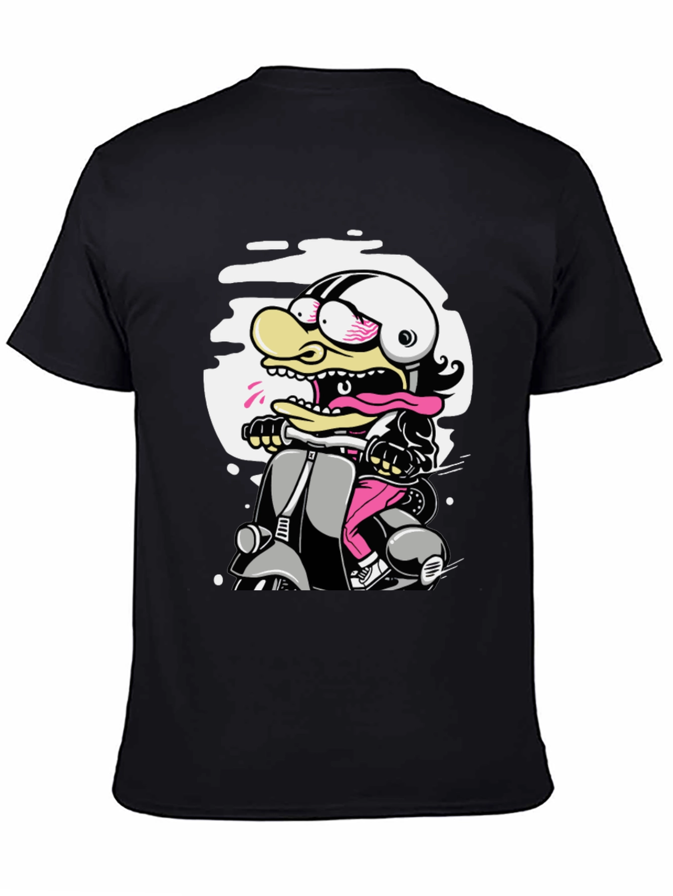 Cartoon Duck on Scooter Graphic Tee