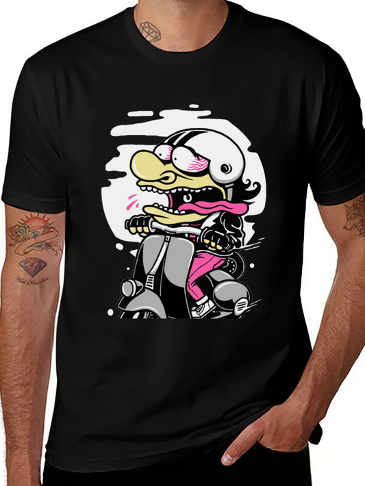 Cartoon Duck on Scooter Graphic Tee
