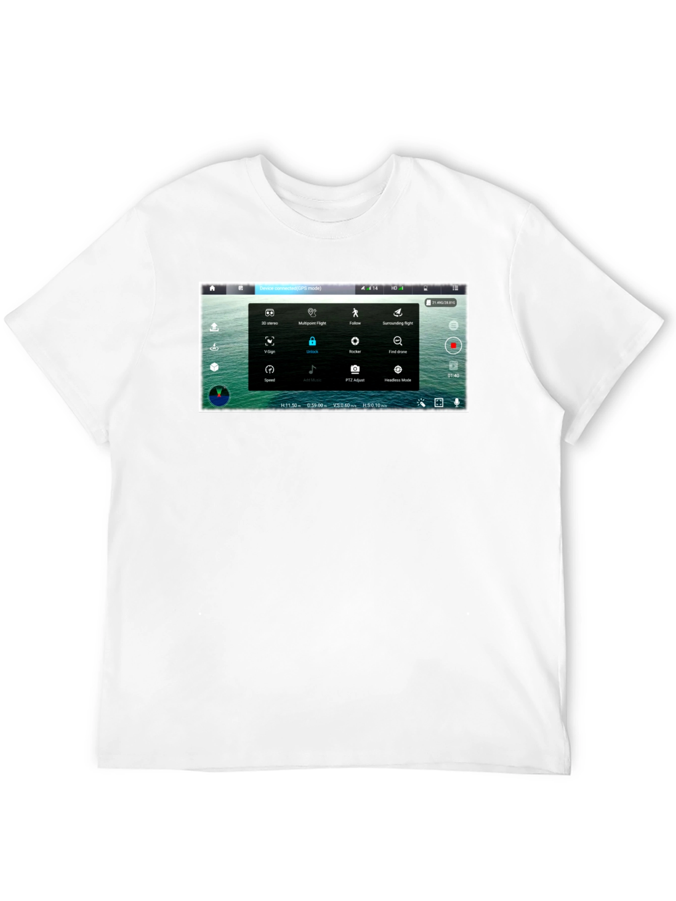 Drone Screen Black T-Shirt - Pilot Aerial Enthusiast Techie