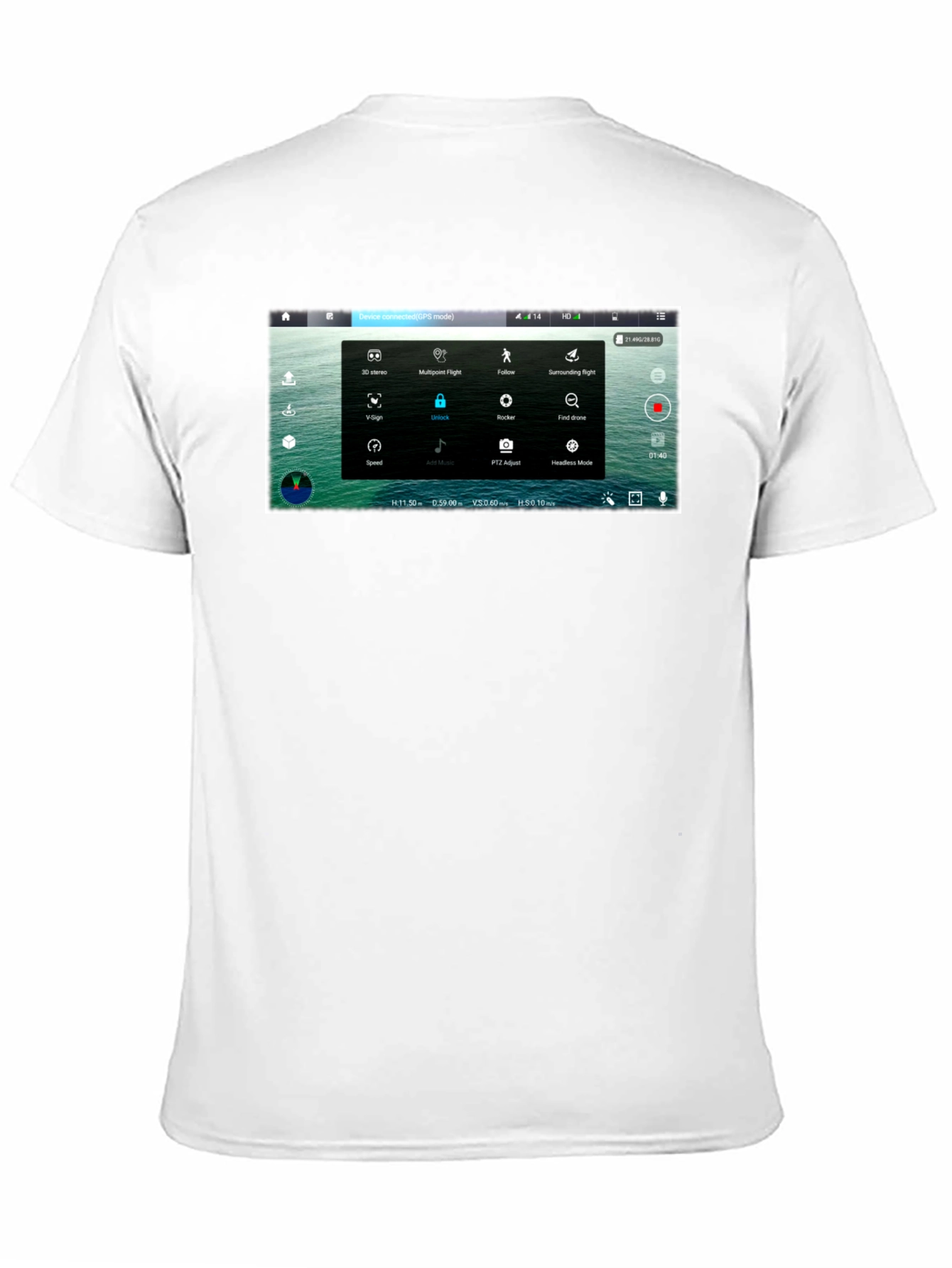 Drone Screen Black T-Shirt - Pilot Aerial Enthusiast Techie