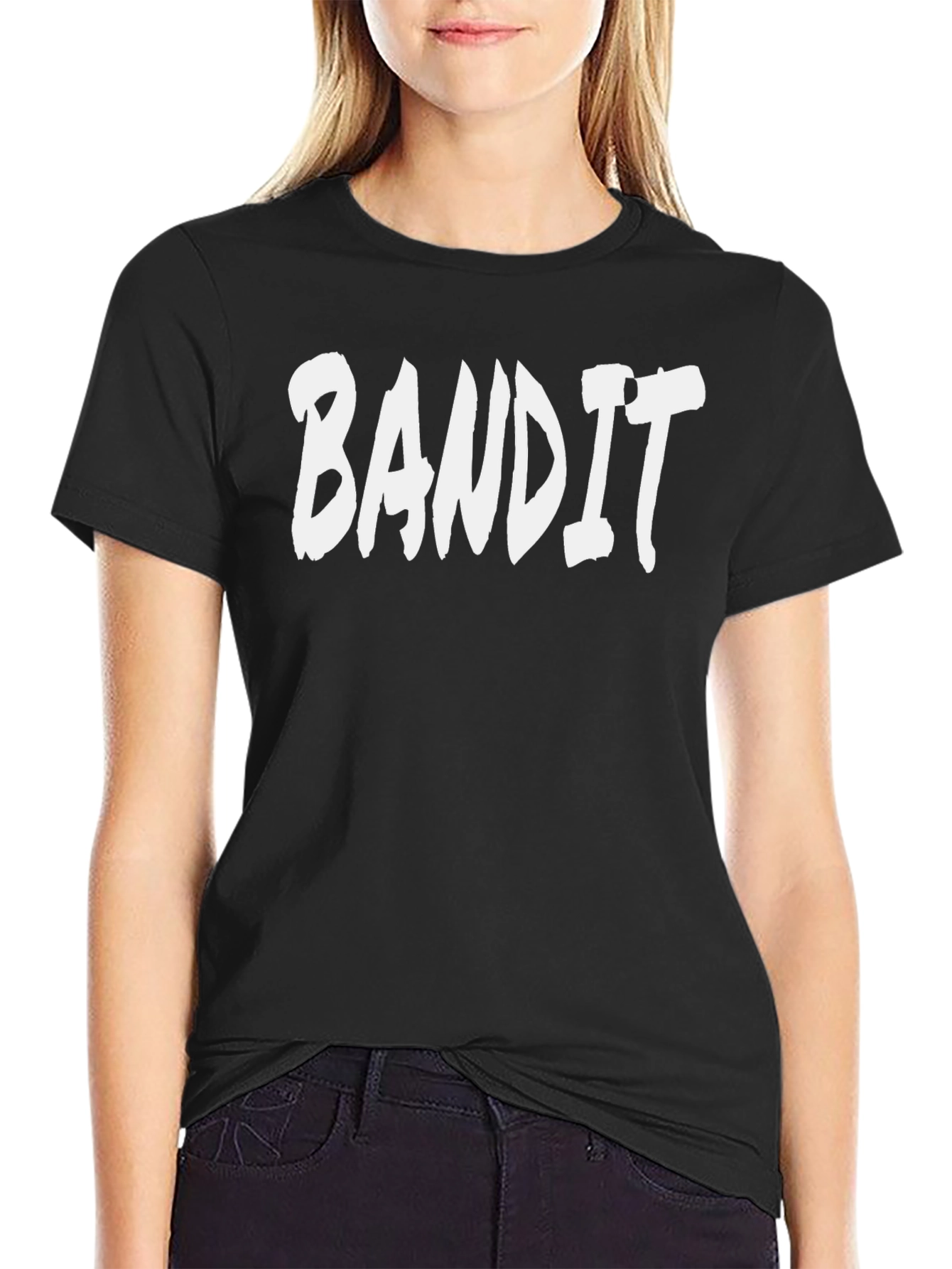 Bandit Graphic Tee - Black Cotton T-Shirt