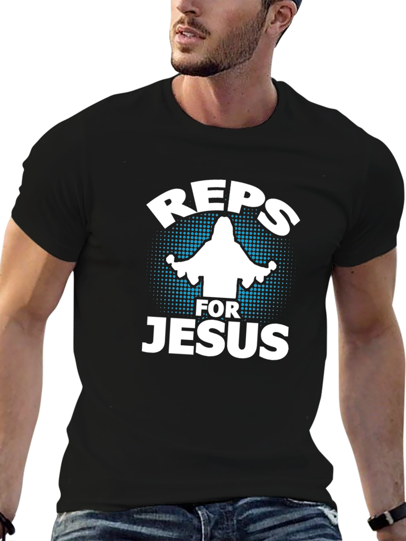 Reps for Jesus Black Graphic T-Shirt