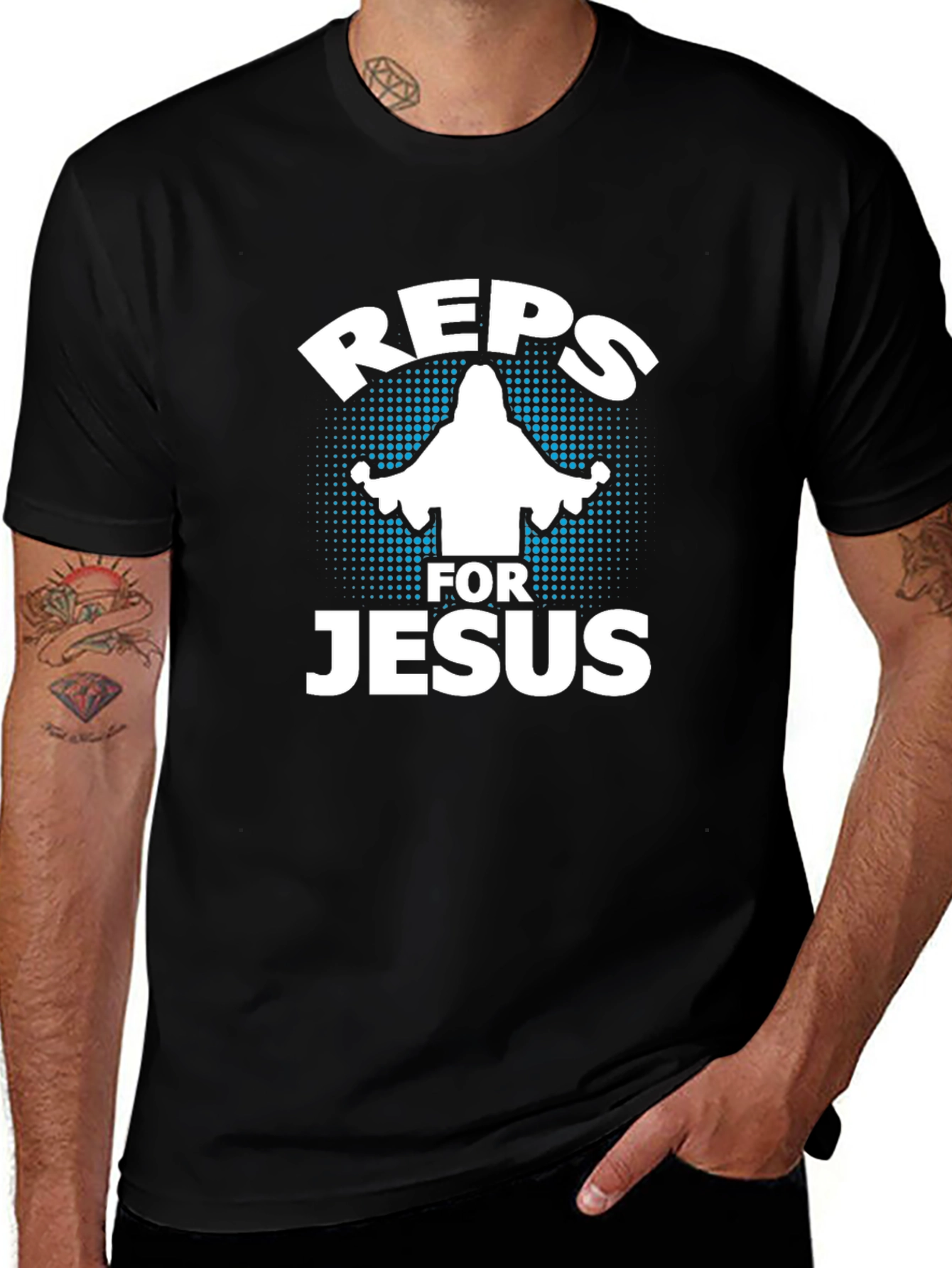 Reps for Jesus Black Graphic T-Shirt
