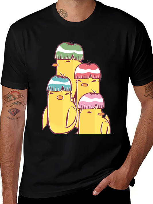 Cute Cartoon Chick T-Shirt - Black