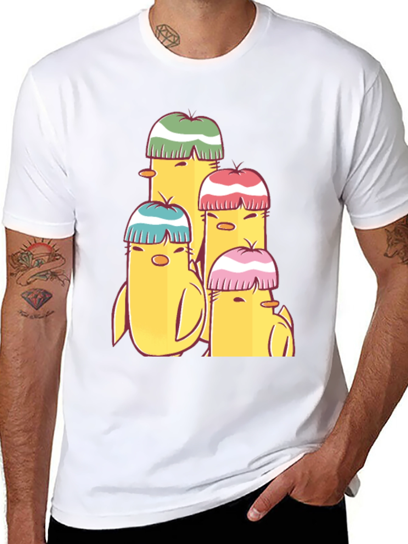 Cute Cartoon Chick T-Shirt - Black