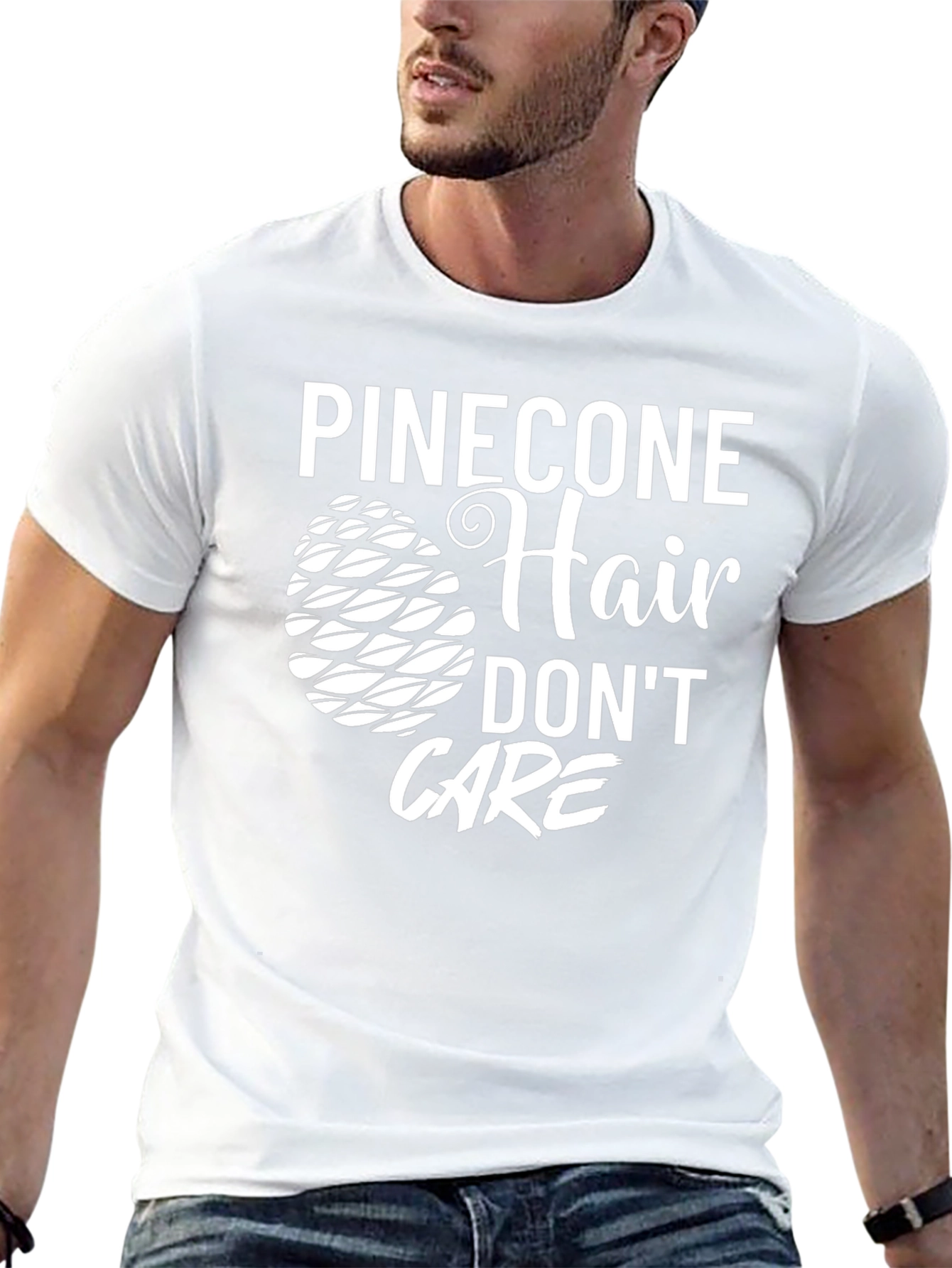 Pinecone Hair Dont Care Black T-Shirt