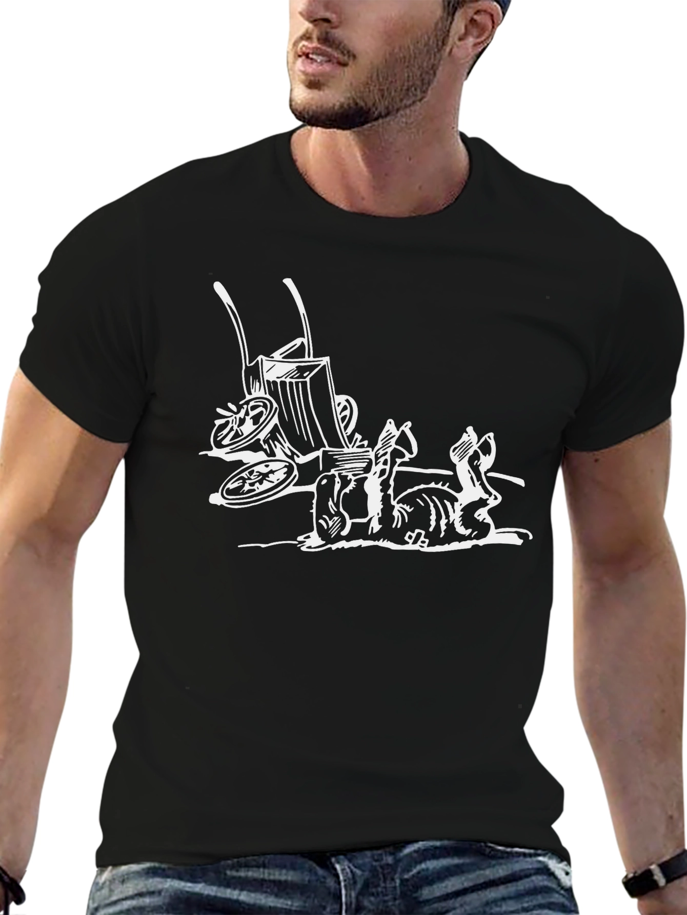 Mens Black T-Shirt - Monty Python Holy Grail Inspired