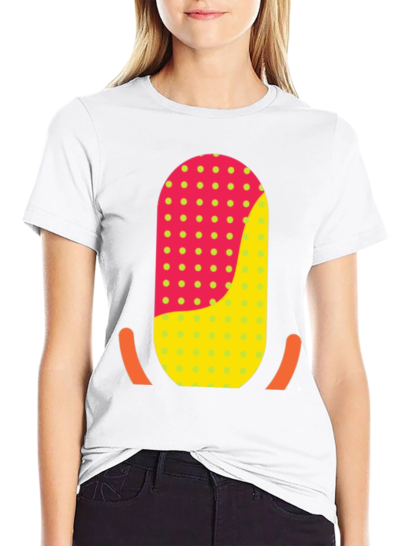 Funky Retro T-Shirt with Geometric Graphic Print