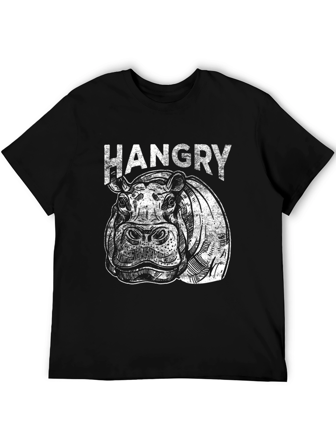 Hangry Hippo Graphic T-Shirt - Black