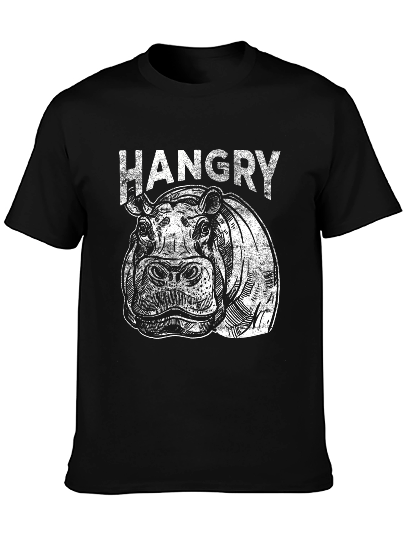 Hangry Hippo Graphic T-Shirt - Black
