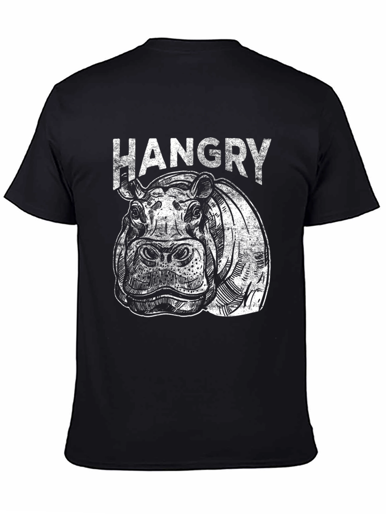 Hangry Hippo Graphic T-Shirt - Black