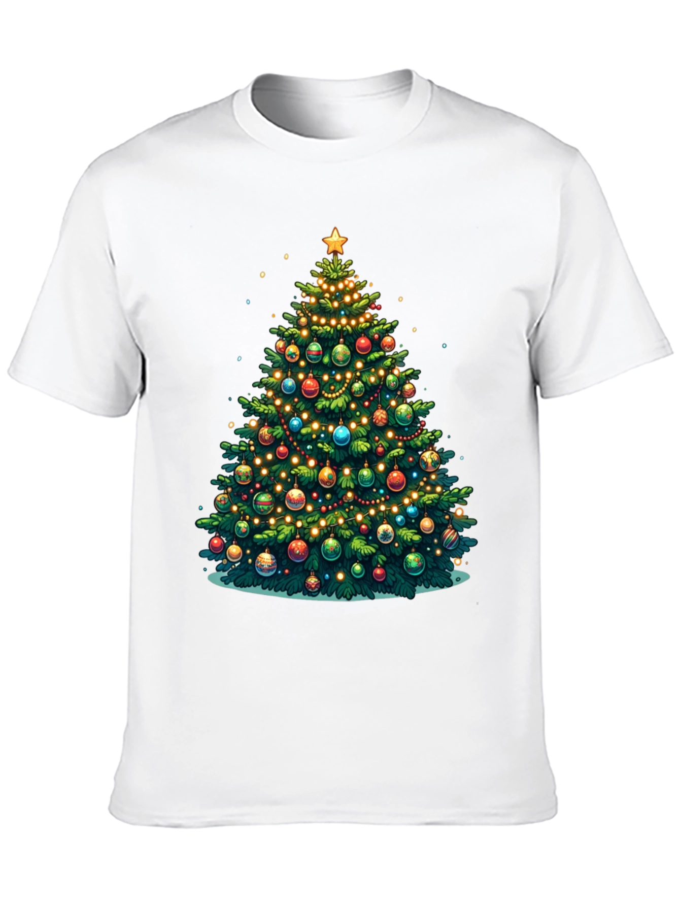 Christmas Tree Graphic Tee Holiday Shirt