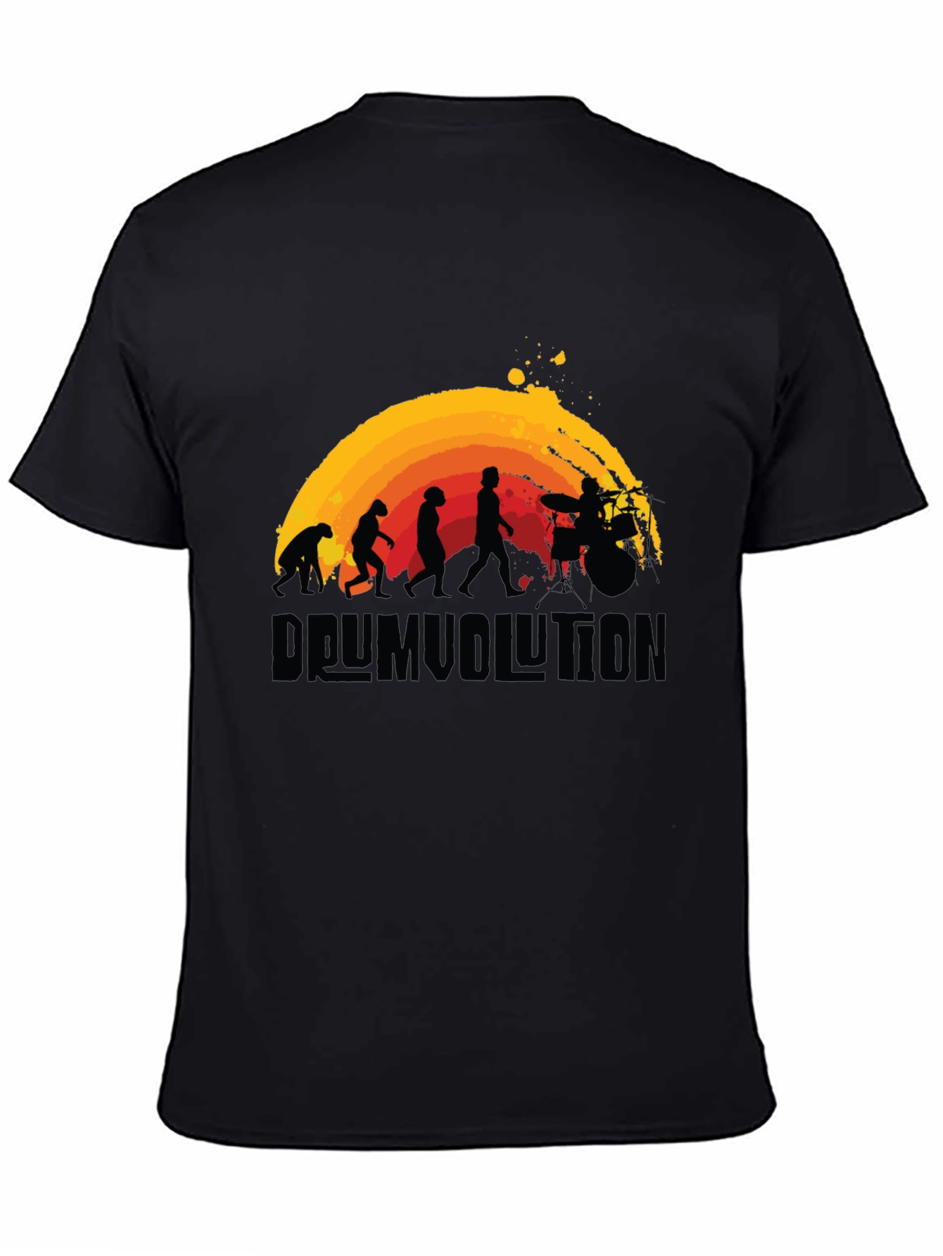Drumvolution T-Shirt - Evolution of a Drummer Black Tee