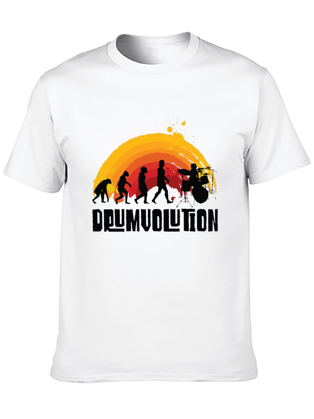 Drumvolution T-Shirt - Evolution of a Drummer Black Tee