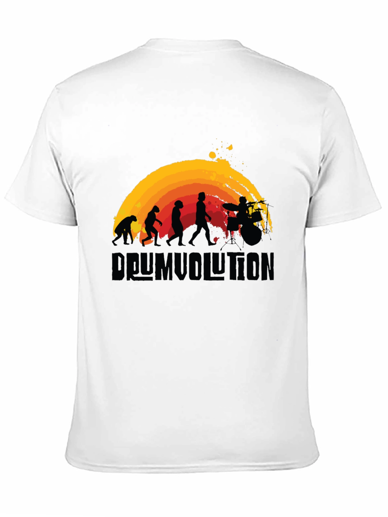 Drumvolution T-Shirt - Evolution of a Drummer Black Tee
