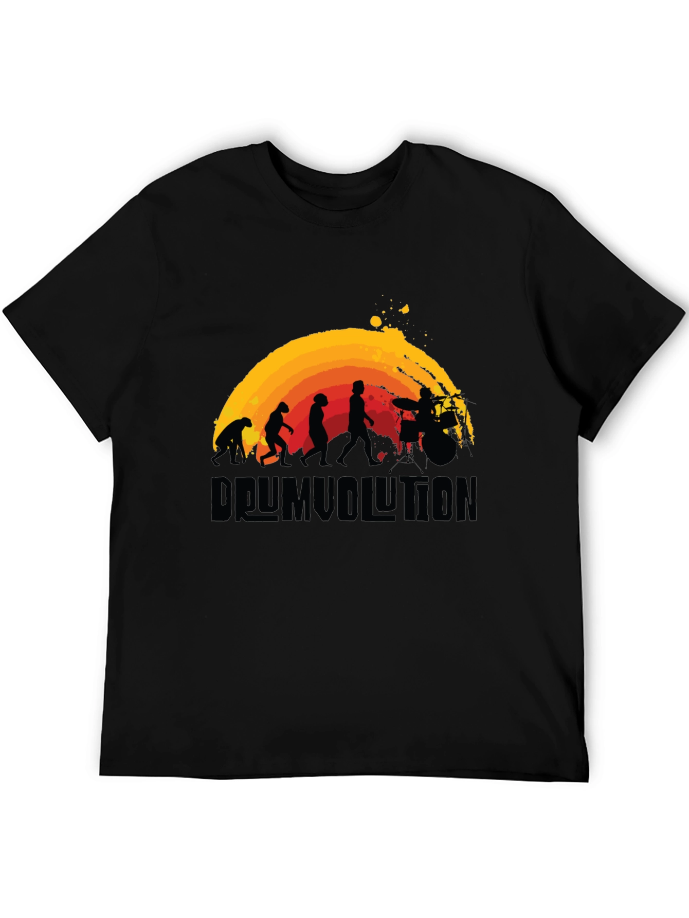 Drumvolution T-Shirt - Evolution of a Drummer Black Tee