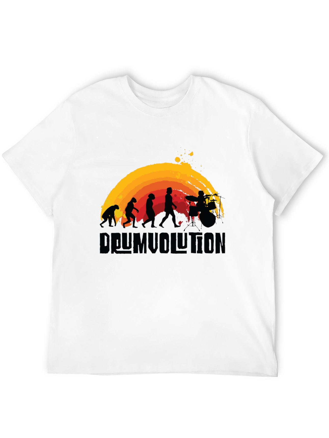 Drumvolution T-Shirt - Evolution of a Drummer Black Tee