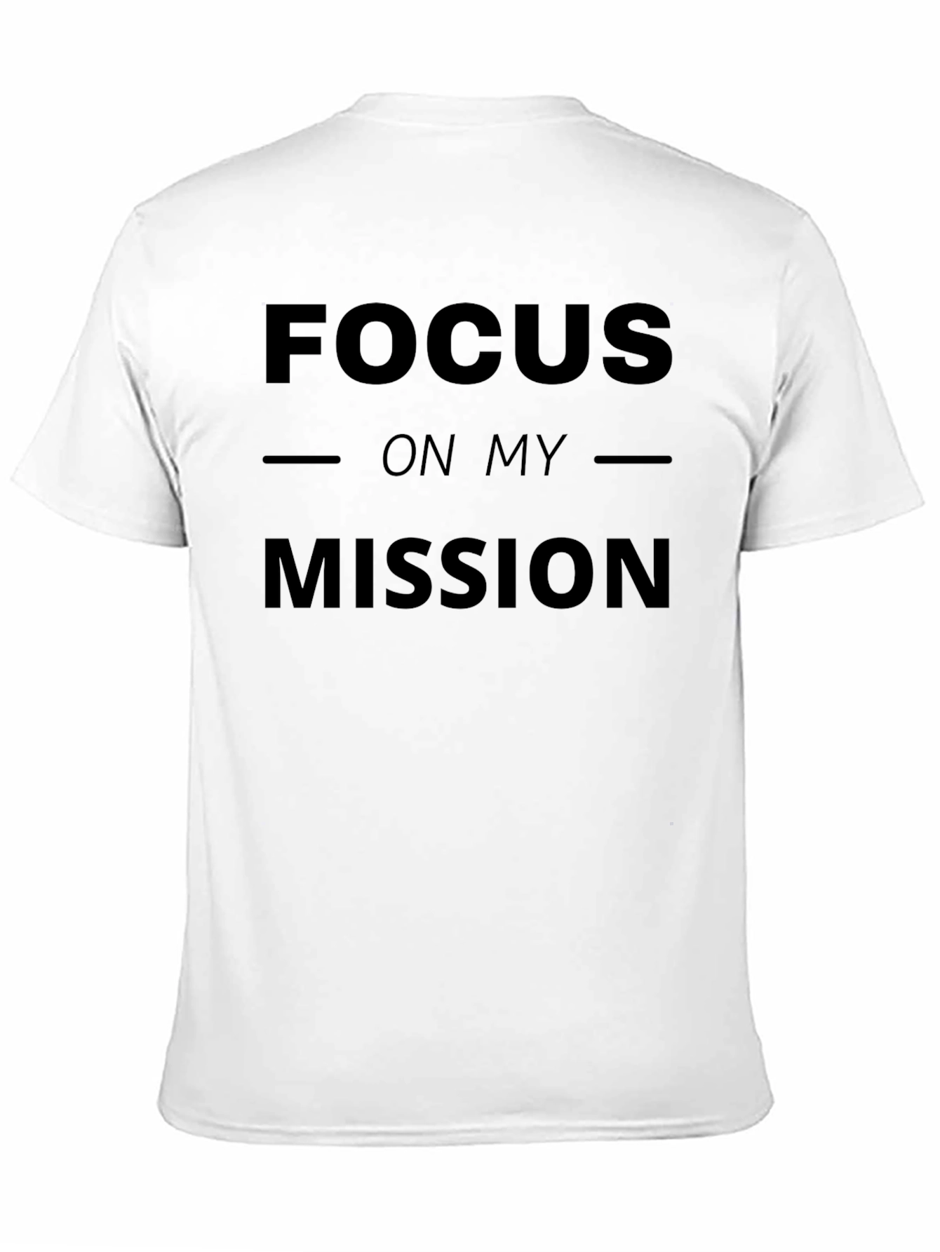 Focus On My Mission Graphic Print Black T-Shirt