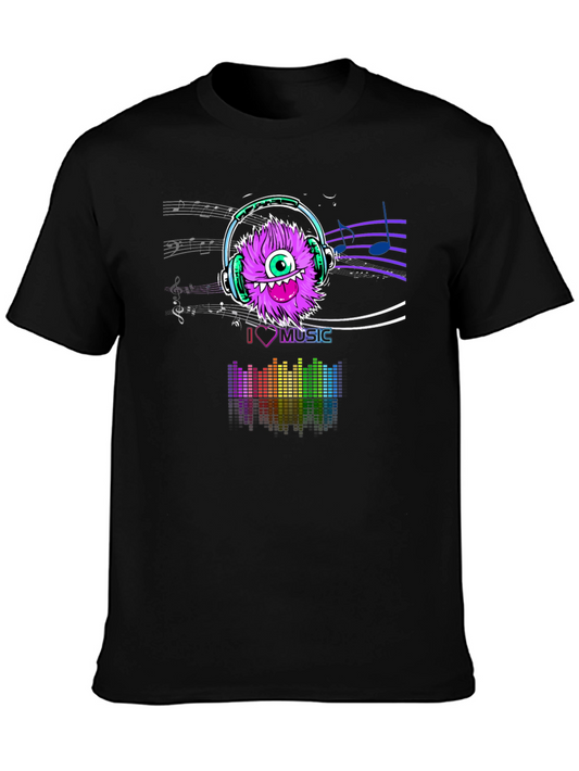 I Love Music T-Shirt - Purple Monster Graphic Tee